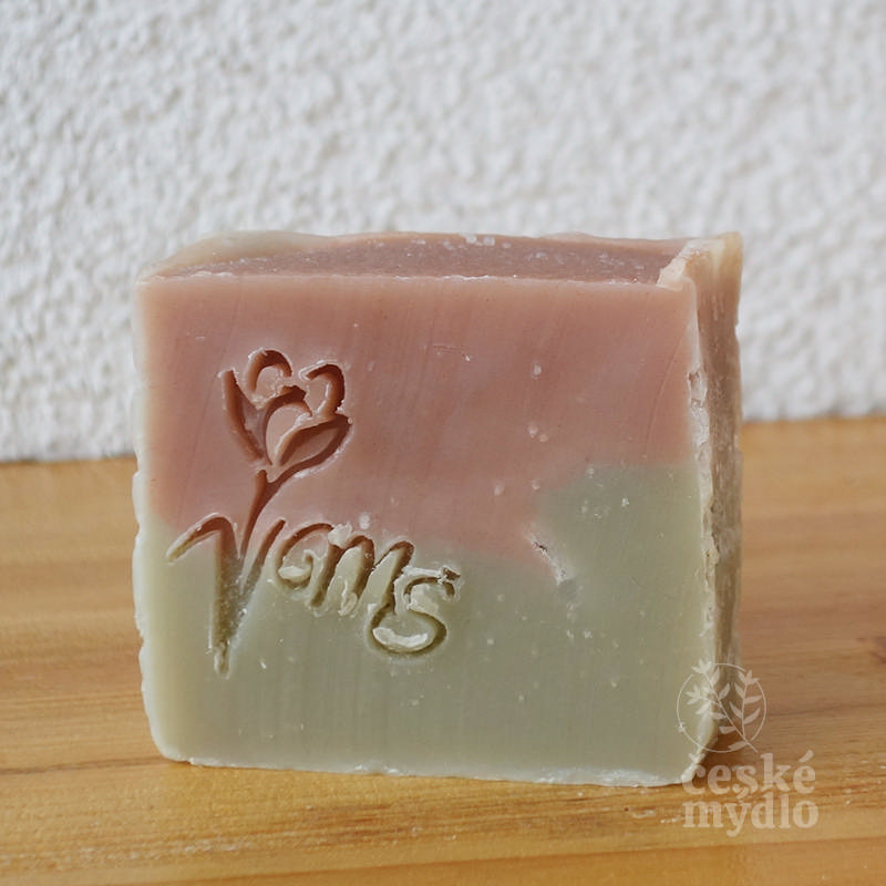 přírodní české mýdlo zelený a růžový jíl