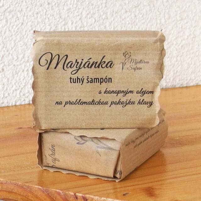 české mýdlo Šafrán tuhý šampón Marjánka