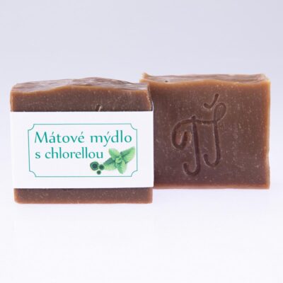 přírodní tuhé mýdlo mátové s chlorellou