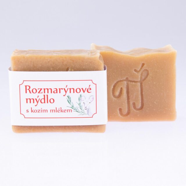 přírodní tuhé mýdlo rozmarýnové s kozím mlékem