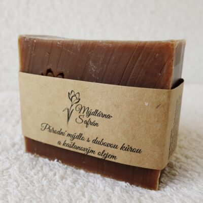české mýdlo s dubovou kůrou a kaštanovým olejem - výrobce mýdlárna Šafrán