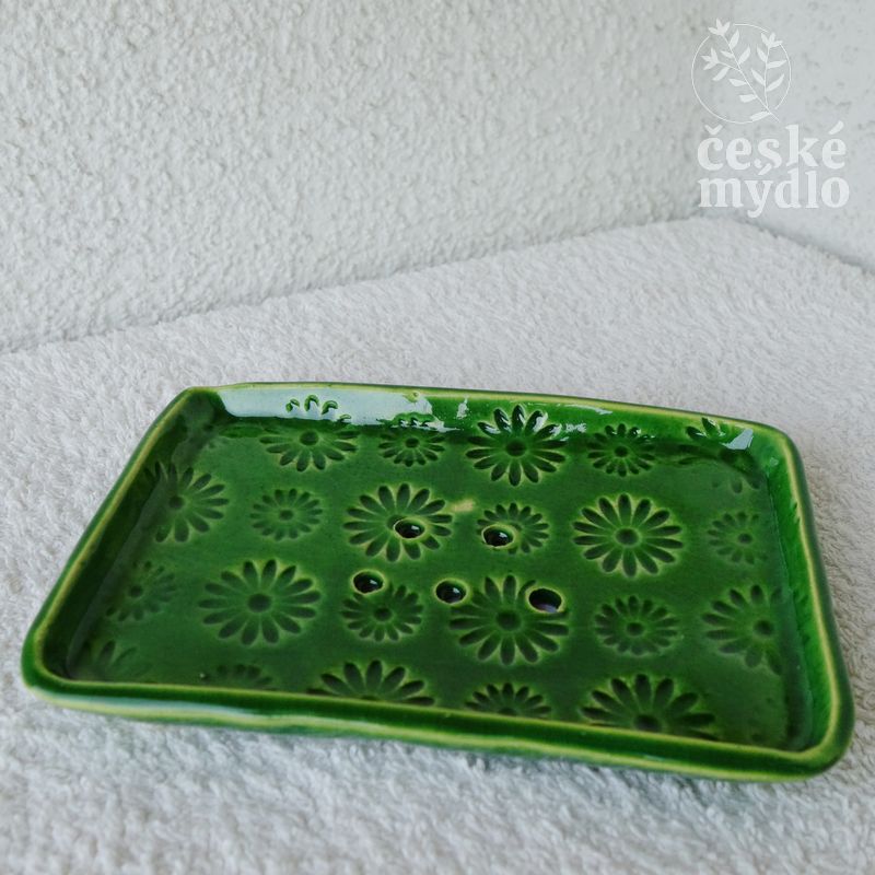 české mýdlo - zelená mýdlenka keramická