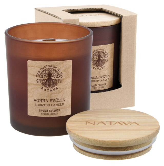 vonná svíčka NATAVA Svěží citrus, sojový vosk