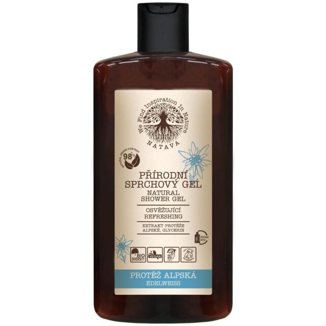 NATAVA přírodní sprchový gel 250ml PROTĚŽ ALPSKÁ - EDELWEISS