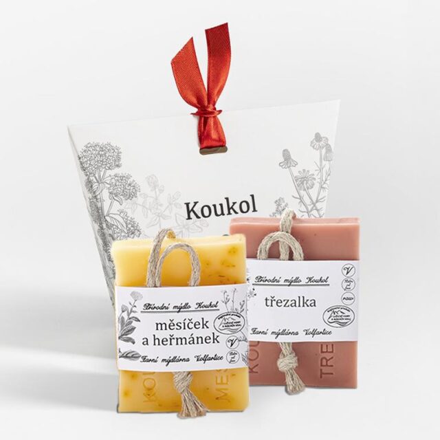 přírodní bylinná mýdla Koukol v dárkovém obalu